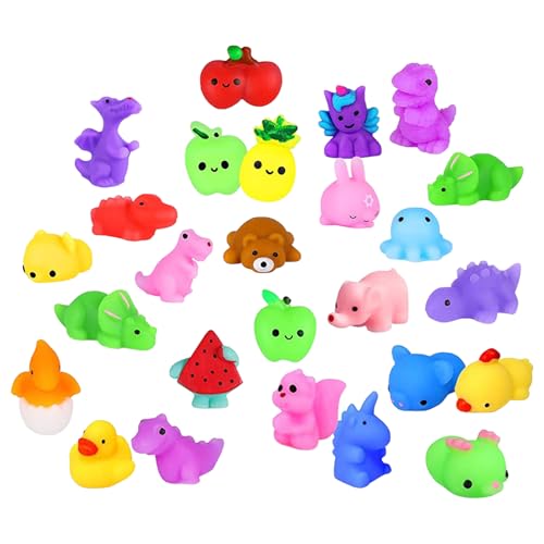YZZT Mochi Squishy-Spielzeug-Set, Mini-Quetschspielzeug, Tiere, kleine Mini-Kawaii-Squishies, Partytütenfüller für Kinder, Stress-Quetschspielzeug, Klassenzimmerpreis (zufälliger Stil), 24 Stück von YZZT