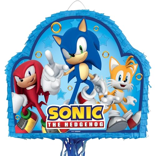 Party City Sonic the Hedgehog Pinata mit Zugschnur, Partyzubehör, 0,9 kg Kapazität, 48,8 cm B x 7,6 cm T x 42,5 cm H Party City Sonic the Hedgehog Pinata mit Zugschnur, Partyzubehör, 0,9 kg Kapazität, 48,8 cm B x 7,6 cm T x 42,5 cm H von Ya Otta Piñata