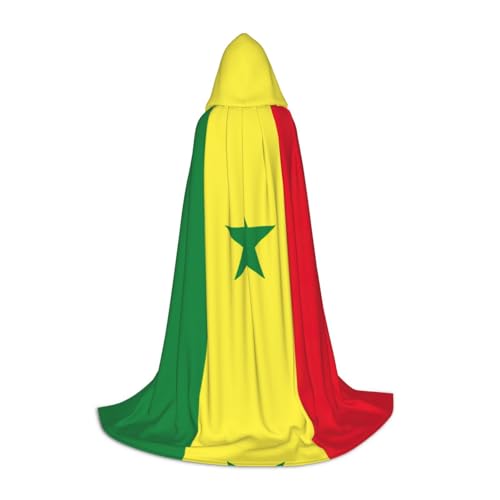 YaWea Renaissance-Umhang mit Flagge des Senegals, für Damen und Herren, Erwachsenen-Umhang, Mittelalter-Umhang, Wikingerumhang, Zauberer-Umhang mit Kapuze von YaWea