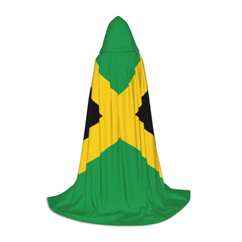 YaWea Renaissance-Umhang mit Flagge von Jamaika, für Damen und Herren, Erwachsenen-Umhang, Mittelalter-Umhang, Wikingerumhang, Zauberer-Umhang mit Kapuze von YaWea