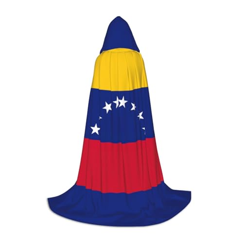 YaWea Renaissance-Umhang mit Flagge von Venezuela, für Damen und Herren, Erwachsene, mittelalterlicher Umhang, Wikingerumhang, Zauberer-Bademantel mit Kapuze von YaWea