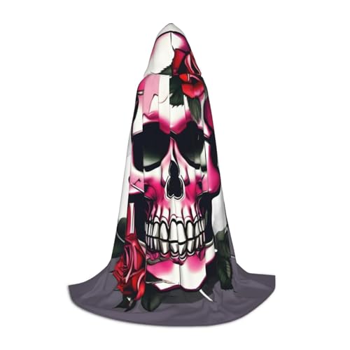 YaWea Renaissance-Umhang mit Rosen-Totenkopf-Aufdruck, für Damen und Herren, Mittelalter-Umhang, Wikingerumhang, Zauberer-Umhang mit Kapuze YaWea Renaissance-Umhang mit Rosen-Totenkopf-Aufdruck, für Damen und Herren, Mittelalter-Umhang, Wikingerumhang, Zauberer-Umhang mit Kapuze von YaWea