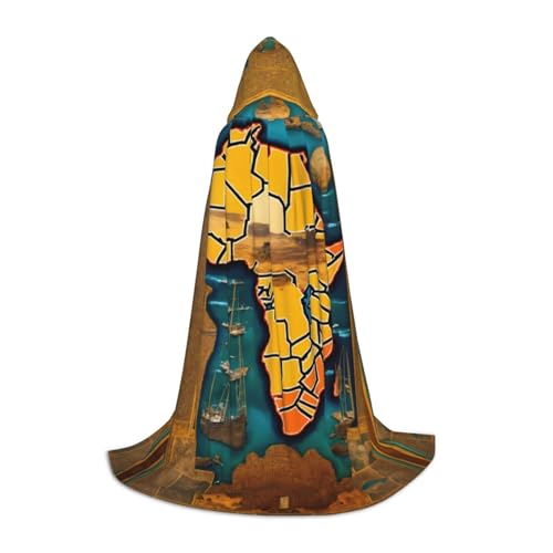 YaWea Renaissance-Umhang mit abstraktem Weltkarten-Druck, für Damen und Herren, Erwachsenen-Umhang, Mittelalter-Umhang, Wikingerumhang, Zauberer-Umhang mit Kapuze YaWea Renaissance-Umhang mit abstraktem Weltkarten-Druck, für Damen und Herren, Erwachsenen-Umhang, Mittelalter-Umhang, Wikingerumhang, Zauberer-Umhang mit Kapuze von YaWea