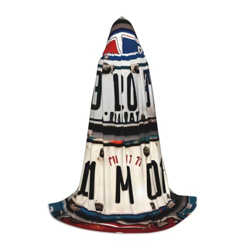 YaWea Renaissance-Umhang mit altem Nummernschild-Druck, für Damen und Herren, Erwachsenen-Umhang, Mittelalter-Umhang, Wikingerumhang, Zauberer-Umhang mit Kapuze YaWea Renaissance-Umhang mit altem Nummernschild-Druck, für Damen und Herren, Erwachsenen-Umhang, Mittelalter-Umhang, Wikingerumhang, Zauberer-Umhang mit Kapuze von YaWea
