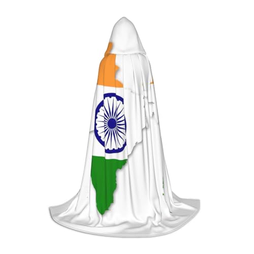 YaWea Umhang mit Flaggenkarte von Indien, Renaissance-Umhang für Damen und Herren, Erwachsene, mittelalterlicher Umhang, Wikingerumhang, Zauberer-Umhang mit Kapuze YaWea Umhang mit Flaggenkarte von Indien, Renaissance-Umhang für Damen und Herren, Erwachsene, mittelalterlicher Umhang, Wikingerumhang, Zauberer-Umhang mit Kapuze von YaWea