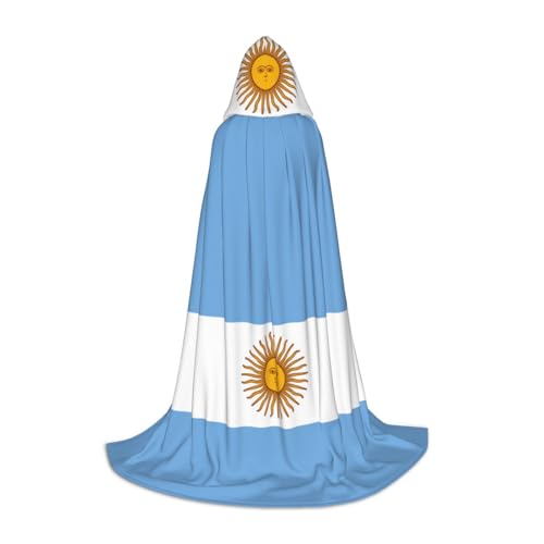 YaWea Umhang mit argentinischer Flagge, Renaissance-Umhang für Damen und Herren, Erwachsenen-Umhang, Mittelalter-Umhang, Wikingerumhang, Zauberer-Umhang mit Kapuze von YaWea