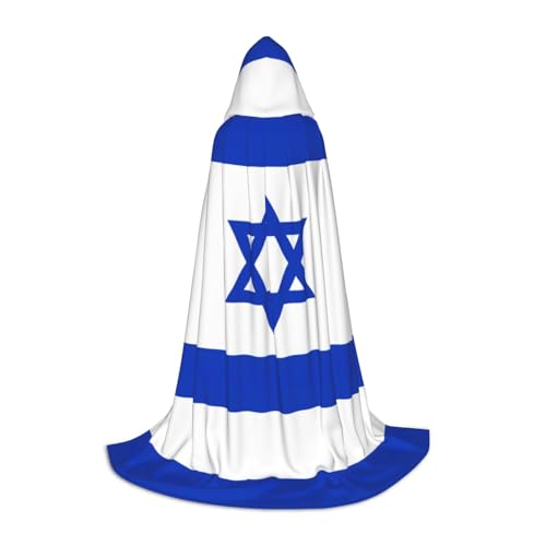 YaWea Umhang mit israelischer Flagge, Renaissance-Umhang für Damen und Herren, Erwachsenen-Umhang, Mittelalter-Umhang, Wikingerumhang, Zauberer-Umhang mit Kapuze von YaWea