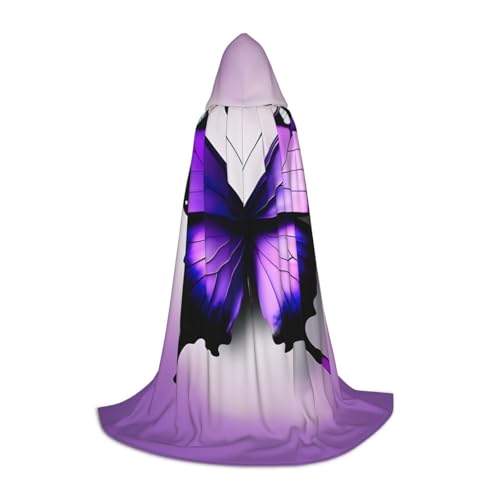 YaWea Umhang mit violettem Schmetterlings-Aufdruck, Renaissance-Umhang für Damen und Herren, Erwachsenen-Umhang, Mittelalter-Umhang, Wikingerumhang, Zauberer-Umhang mit Kapuze YaWea Umhang mit violettem Schmetterlings-Aufdruck, Renaissance-Umhang für Damen und Herren, Erwachsenen-Umhang, Mittelalter-Umhang, Wikingerumhang, Zauberer-Umhang mit Kapuze von YaWea