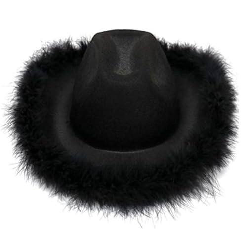 Pinke Cowgirl-Hüte, Filz-Cowgirl-Huts Mit Federbesatz, Unisex, Breite Krempe, Filz, Flauschiger Federbesatz, Cowgirl-Damenhut, Kostümhüte, Western-Kostüm, Cowboy-Huts, Dress Up, Rolle, Cosplay-Zubehör Pinke Cowgirl-Hüte, Filz-Cowgirl-Huts Mit Federbesatz, Unisex, Breite Krempe, Filz, Flauschiger Federbesatz, Cowgirl-Damenhut, Kostümhüte, Western-Kostüm, Cowboy-Huts, Dress Up, Rolle, Cosplay-Zubehör von Yabauuop