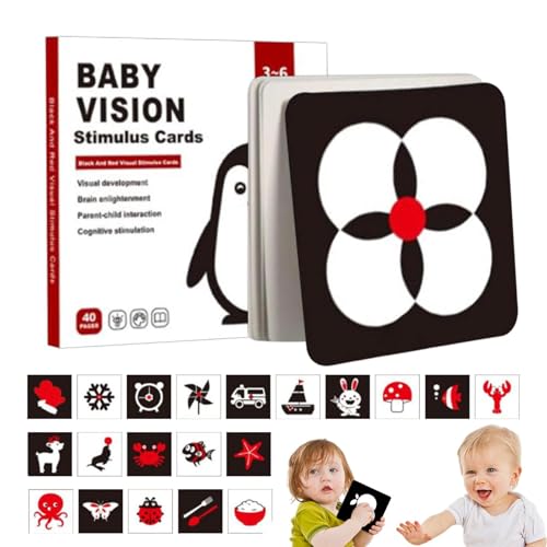 Yabauuop Baby visuelle Stimulationskarten, Baby Vision Stimulation, Hohe Kontrast Kleinkind -Lernkarten, Frühe pädagogische visuelle sensorische Stimulation Lernaktivität Flitzer für Kinder 0-3 Yabauuop Baby visuelle Stimulationskarten, Baby Vision Stimulation, Hohe Kontrast Kleinkind -Lernkarten, Frühe pädagogische visuelle sensorische Stimulation Lernaktivität Flitzer für Kinder 0-3 von Yabauuop