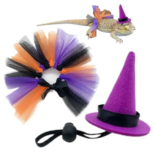 Yabauuop Bartagamen Kostüm,Eidechsen Hexen Outfit für Haustiere - Halloween Kleidung & Zubehör für Reptilien und Kleintiere wie Geckos Schildkröten Hamster Igel Vogel Yabauuop Bartagamen Kostüm,Eidechsen Hexen Outfit für Haustiere - Halloween Kleidung & Zubehör für Reptilien und Kleintiere wie Geckos Schildkröten Hamster Igel Vogel von Yabauuop