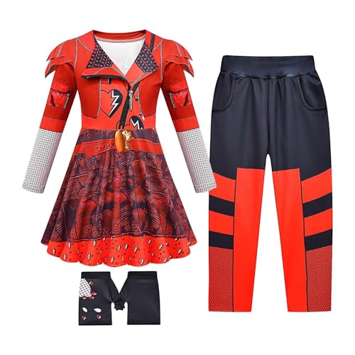 Yabauuop Halloween Kostüme Für Mädchen - Rote Festliche Partykleider Langarm Für Mädchen,Rock Hose Handschuhe Outfit Für Halloween Geburtstag Rollenspiel Kleinkind Yabauuop Halloween Kostüme Für Mädchen - Rote Festliche Partykleider Langarm Für Mädchen,Rock Hose Handschuhe Outfit Für Halloween Geburtstag Rollenspiel Kleinkind von Yabauuop
