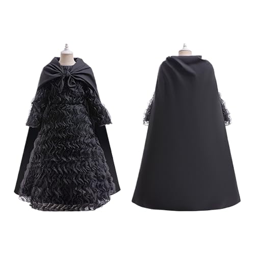 Yabauuop Hexenkostüm Für Kinder | Hexen Verwandlungskostüm | Schwarzes Halloween Kostüm Mit Umhang Für Mottopartys Feste Maskenbälle Karneval Cosplay von Yabauuop