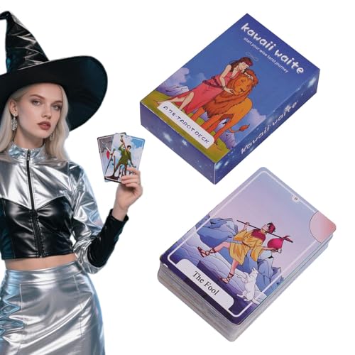 Yabauuop Kinder Tarotkarten, Wahrsagekartenspiel, Tragbare Orakelspiele, 78 Karten Schicksalsdeutung Set Für Partys Feste Feiertage Yabauuop Kinder Tarotkarten, Wahrsagekartenspiel, Tragbare Orakelspiele, 78 Karten Schicksalsdeutung Set Für Partys Feste Feiertage von Yabauuop