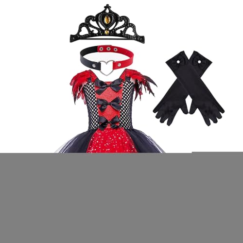 Yabauuop Mädchen-Vampir-Halloween-Kostüm, Mädchen-Vampir-Kostüm - Königliches Vampirkostüm für Kinder | Halloween-Gothic-Tüllfür 2–12 Jahre mit Krone, Handschuhen und Schlüsselbeinkette Yabauuop Mädchen-Vampir-Halloween-Kostüm, Mädchen-Vampir-Kostüm - Königliches Vampirkostüm für Kinder | Halloween-Gothic-Tüllfür 2–12 Jahre mit Krone, Handschuhen und Schlüsselbeinkette von Yabauuop