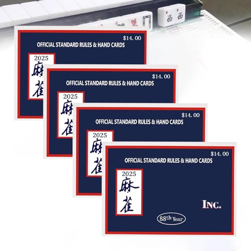 Yabauuop Mahjong Karten 2025-2025 Mah Jongg Karte - 4 teiliges Tragbares Spielbrett Klare Großschrift für Familie Verein Reise Lernen Zuhause von Yabauuop
