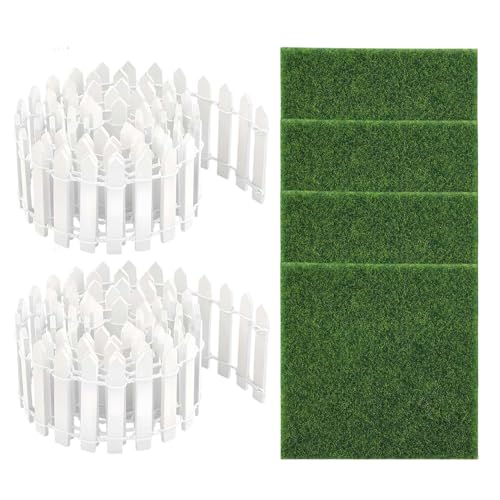 Yabauuop Mini Für Feengarten,90 cm Spiel| Holzelement Mit 4 Kunstrasen Stücken Dekoration Für Haus Und Garten Spielset Kinder von Yabauuop