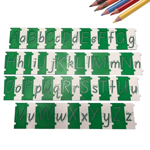 Yabauuop Schablonen Für Buchstaben, Buchstaben-Schablonen Für Kinder, Lernspielzeug Vorschule Frühförderung Für Kinder Mädchen Schüler Kleinkinder von Yabauuop