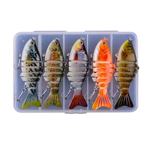 Yabauuop Schwimmköder Kunstköder, Natürlich Aussehende Kunstköder, 10 cm Mehrgelenk-Schwimmköder 5X Für Wels Forelle Barsch In Salzwasser Seen Und Flüssen Yabauuop Schwimmköder Kunstköder, Natürlich Aussehende Kunstköder, 10 cm Mehrgelenk-Schwimmköder 5X Für Wels Forelle Barsch In Salzwasser Seen Und Flüssen von Yabauuop