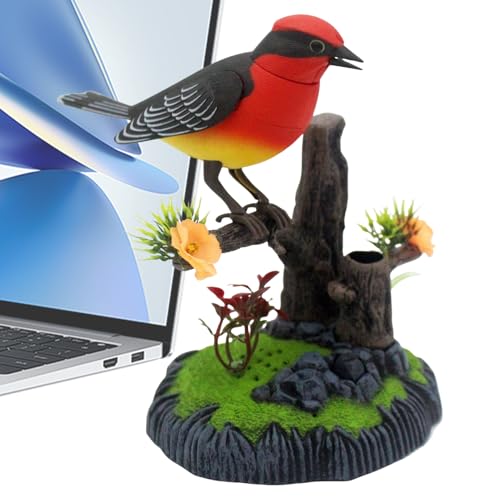Yabauuop Simulation Electronic Bird - Spielzeug Vogel Mit Zwitschern Stiftehalter,Beweglicher Realistischer Vogel Für Ostern Weihnachten Schreibtisch Wohnzimmer von Yabauuop