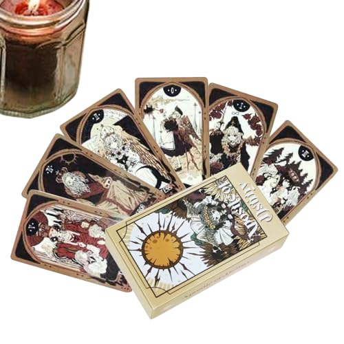 Yabauuop Tarotkarten | Künstlerisches Tarotkarten-Set Aus Karton | Umfassendes Orakel Set Mit 78 Karten Als Begleiter Für Gruppenaktivitäten Reisen Familie Kollegen Schule Jugendliche Mädchen Yabauuop Tarotkarten | Künstlerisches Tarotkarten-Set Aus Karton | Umfassendes Orakel Set Mit 78 Karten Als Begleiter Für Gruppenaktivitäten Reisen Familie Kollegen Schule Jugendliche Mädchen von Yabauuop