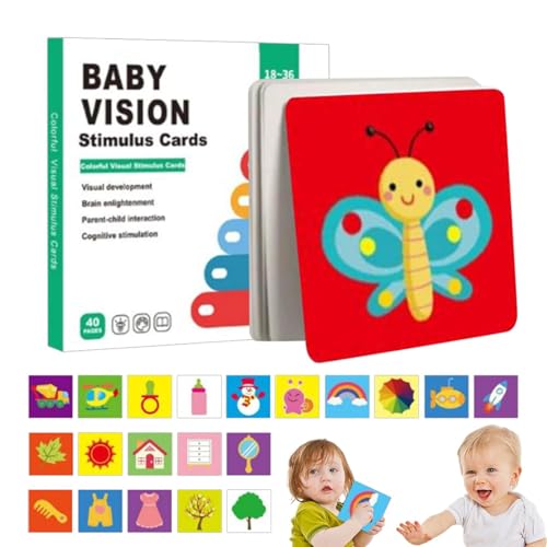 Yabauuop Visuelle Stimulationskarten, Baby -Visualstimulationskarten,Kleinkind hohe Kontrastsensorkarten - Frühe pädagogische visuelle sensorische Stimulation Lernaktivität Flitzer für Kinder 0-3 Yabauuop Visuelle Stimulationskarten, Baby -Visualstimulationskarten,Kleinkind hohe Kontrastsensorkarten - Frühe pädagogische visuelle sensorische Stimulation Lernaktivität Flitzer für Kinder 0-3 von Yabauuop