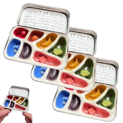 Handgefertigte Sortiergläser - Leichte Angst, sensorische Sortierkiste, tragbares Beruhigungsglas, leichte kompakte sensorische Sortierglas, Erwachsene Zappelgeschenk für Menschen (3pcs) von Yacriso