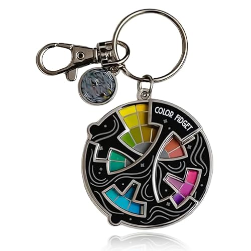 Verbesserter Farbiger Fidget-Emaille-Pin, 20-Farben-Farbrad-Spinner, kreative farbige Fidget-Rad-Anstecknadeln zum Stressabbau und zur schnellen Erkennung von Farbzusammenhängen (1PC) von Yacriso