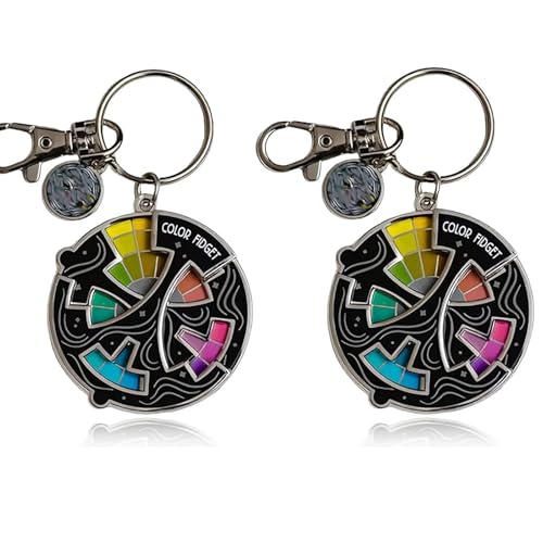 Verbesserter Farbiger Fidget-Emaille-Pin, 20-Farben-Farbrad-Spinner, kreative farbige Fidget-Rad-Anstecknadeln zum Stressabbau und zur schnellen Erkennung von Farbzusammenhängen (2PCS) von Yacriso