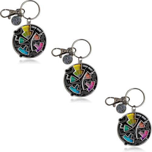 Verbesserter Farbiger Fidget-Emaille-Pin, 20-Farben-Farbrad-Spinner, kreative farbige Fidget-Rad-Anstecknadeln zum Stressabbau und zur schnellen Erkennung von Farbzusammenhängen (3PCS) von Yacriso