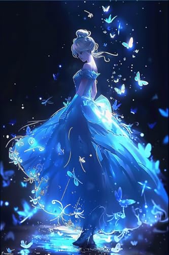 Fun Jigsaw Puzzle 500 Teile für Erwachsene Anime Blaues Kleid Mädchen Sicheres Holz DIY Puzzle - Spaß herausfordernde Gehirn-Teaser - Geeignet für alle Anfänger - für Raumdekoration 20,5 x 15 Zoll von Yaesttie