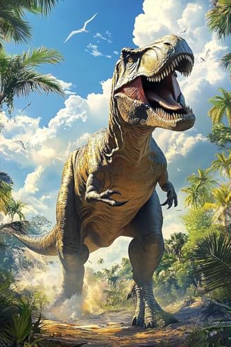 Fun Jigsaw Puzzle 500 Teile für Erwachsene Growling Tyrannosaurus Rex Holz-Kunstwerk Puzzle Herausfordernde und lustige Aktivität 52,1 x 38,1 cm Fun Jigsaw Puzzle 500 Teile für Erwachsene Growling Tyrannosaurus Rex Holz-Kunstwerk Puzzle Herausfordernde und lustige Aktivität 52,1 x 38,1 cm von Yaesttie