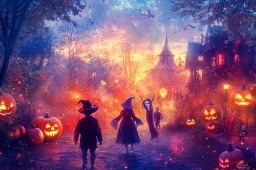 Fun Jigsaw Puzzle 500 Teile für Erwachsene Halloween Street Art Deco Gruselige Street Fun Puzzles zum Aufbau von Geduld 52,1 x 38,1 cm Fun Jigsaw Puzzle 500 Teile für Erwachsene Halloween Street Art Deco Gruselige Street Fun Puzzles zum Aufbau von Geduld 52,1 x 38,1 cm von Yaesttie