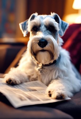 Fun Jigsaw Puzzle 500 Teile für Erwachsene Holzpuzzle Schnauzer Lesen Hund Nachrichten herausfordernd pädagogisch Spaß Interaktiv 52,1 x 38,1 cm Fun Jigsaw Puzzle 500 Teile für Erwachsene Holzpuzzle Schnauzer Lesen Hund Nachrichten herausfordernd pädagogisch Spaß Interaktiv 52,1 x 38,1 cm von Yaesttie