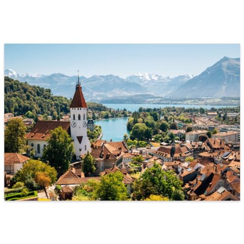 Fun Jigsaw Puzzle 500 Teile für Erwachsene Holzpuzzle Thun Stadtraum Berg See Schweiz für Familie Lernspiele Puzzles 52,1 x 38,1 cm Fun Jigsaw Puzzle 500 Teile für Erwachsene Holzpuzzle Thun Stadtraum Berg See Schweiz für Familie Lernspiele Puzzles 52,1 x 38,1 cm von Yaesttie