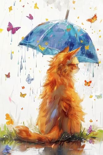 Fun Jigsaw Puzzle 500 Teile für Erwachsene Regenschirm Katze und Schmetterling - Stress Relief Geschenk Poster Puzzle, Boxed Puzzle Assembly 52.1 cmx38.1 cm Fun Jigsaw Puzzle 500 Teile für Erwachsene Regenschirm Katze und Schmetterling - Stress Relief Geschenk Poster Puzzle, Boxed Puzzle Assembly 52.1 cmx38.1 cm von Yaesttie
