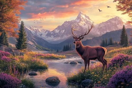 Fun Jigsaw Puzzle 500 Teile für Erwachsene Sonnenuntergang Lakeside Elch Puzzle Take Your Time - Entwickeln Sie Geduld und Konzentration 52,1 x 38,1 cm Fun Jigsaw Puzzle 500 Teile für Erwachsene Sonnenuntergang Lakeside Elch Puzzle Take Your Time - Entwickeln Sie Geduld und Konzentration 52,1 x 38,1 cm von Yaesttie