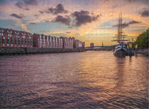 Fun Jigsaw Puzzle 500 Teile für Erwachsene Stadt Bremen Altes Segelschiff Fluss bei Sonnenuntergang Deutschland Puzzles Freiraum Schwierig Cool Hard Puzzles 52.1 cm x 38.1 cm Fun Jigsaw Puzzle 500 Teile für Erwachsene Stadt Bremen Altes Segelschiff Fluss bei Sonnenuntergang Deutschland Puzzles Freiraum Schwierig Cool Hard Puzzles 52.1 cm x 38.1 cm von Yaesttie