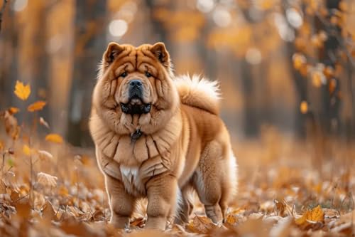 Lustiges 500-teiliges Puzzle für Erwachsene, Hund im Wald: Chow in Autumn Park, Holzpuzzle, herausfordernd, pädagogisch, lustig, interaktives Spielzeug, 52,1 x 38,1 cm Lustiges 500-teiliges Puzzle für Erwachsene, Hund im Wald: Chow in Autumn Park, Holzpuzzle, herausfordernd, pädagogisch, lustig, interaktives Spielzeug, 52,1 x 38,1 cm von Yaesttie