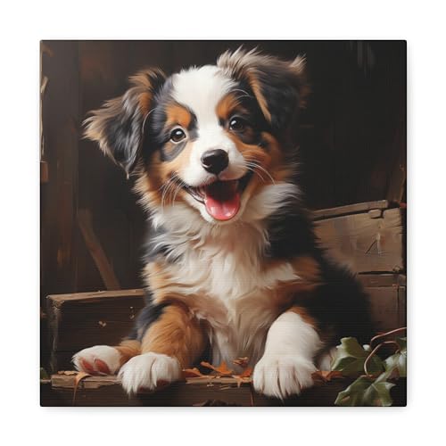 Lustiges Puzzle, 500 Teile für Erwachsene, Australischer Schäferhund, Welpe, niedlicher Hund, Tier, Holzpuzzle, Heimdekoration, lustiges Spiel, tolles Geschenk, Vorschulen, 52,1 x 38,1 cm von Yaesttie