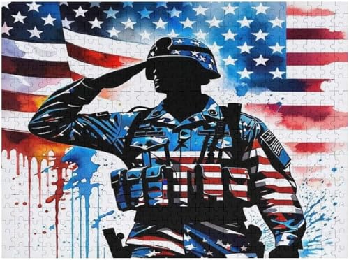 Lustiges Puzzle, 500 Teile für Erwachsene, Holzpuzzle, eine Hommage an alle Amerika-Veteranen, einzigartige Geschenke für Wandkunst, Familienpuzzles, Lernspiele, unmöglich, schwierig, herausfordernd Lustiges Puzzle, 500 Teile für Erwachsene, Holzpuzzle, eine Hommage an alle Amerika-Veteranen, einzigartige Geschenke für Wandkunst, Familienpuzzles, Lernspiele, unmöglich, schwierig, herausfordernd von Yaesttie