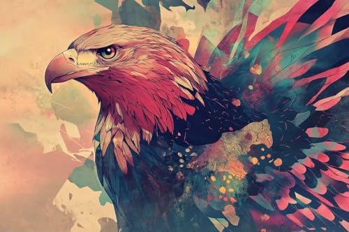 Lustiges Puzzle, 500 Teile für Erwachsene, buntes Adler-Tier-Puzzle, jedes Stück ist anpassbar, 52,1 x 38,1 cm Lustiges Puzzle, 500 Teile für Erwachsene, buntes Adler-Tier-Puzzle, jedes Stück ist anpassbar, 52,1 x 38,1 cm von Yaesttie