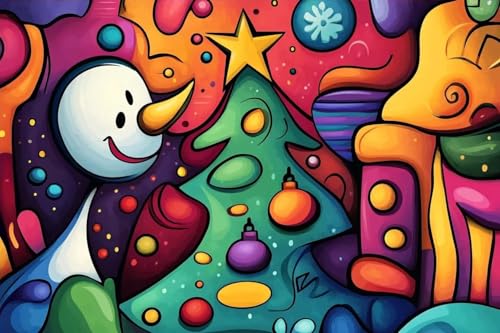 Lustiges Puzzle, 500 Teile für Erwachsene, niedlicher abstrakter Schneemann, lebendiges Märchen-Kunstwerk, umweltfreundlich, Premium-Satin-Finish, perfekt für Puzzle-Liebhaber und Familienabend, 52,1 Lustiges Puzzle, 500 Teile für Erwachsene, niedlicher abstrakter Schneemann, lebendiges Märchen-Kunstwerk, umweltfreundlich, Premium-Satin-Finish, perfekt für Puzzle-Liebhaber und Familienabend, 52,1 von Yaesttie