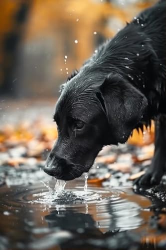 Lustiges Puzzle, 500 Teile für Erwachsene, schwarzer Hund, Trinkwasser, Holzpuzzle, jedes Stück ist einzigartig – lustiges Stressabbau-Geschenk, 52,1 x 38,1 cm Lustiges Puzzle, 500 Teile für Erwachsene, schwarzer Hund, Trinkwasser, Holzpuzzle, jedes Stück ist einzigartig – lustiges Stressabbau-Geschenk, 52,1 x 38,1 cm von Yaesttie