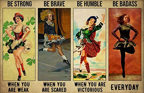 Lustiges Puzzle, 500 Teile für Erwachsene, tanzendes Mädchen, Poster, Be Strong Be Brave Be Humble Be Badass, Holz, pädagogisches Puzzle, Dekoration, Geschenk, 52,1 x 38,1 cm von Yaesttie
