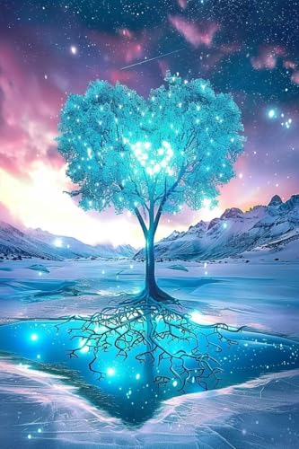 Lustiges Puzzle 500 Teile für Erwachsene, Baum im See, Holzpuzzle, Kunstwerk, herausfordernde und lustige Aktivität, 52,1 x 38,1 cm von Yaesttie