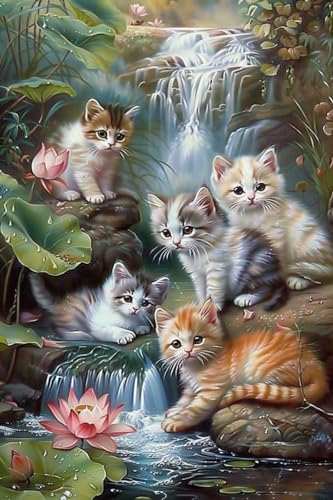 Lustiges Puzzle 500 Teile für Erwachsene, Katze im Bach, aus Holz, herausfordernd für Party, tolle Geschenke für Puzzle-Liebhaber, 52,1 x 38,1 cm Lustiges Puzzle 500 Teile für Erwachsene, Katze im Bach, aus Holz, herausfordernd für Party, tolle Geschenke für Puzzle-Liebhaber, 52,1 x 38,1 cm von Yaesttie