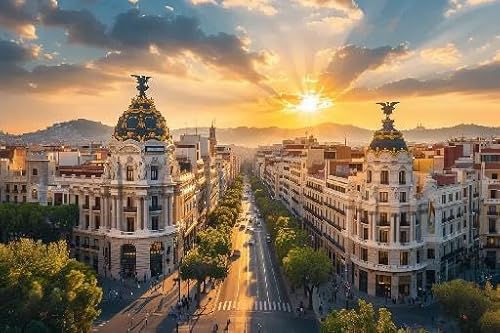Lustiges Puzzle 500 Teile für Erwachsene, Landschaftspuzzle der malerischen Stadtstraßen Madrid, Spanien, mit einzigartigen geformten Teilen, Puzzle, Unterhaltungsspiele, Geschenke für Anfänger, 52,1 Lustiges Puzzle 500 Teile für Erwachsene, Landschaftspuzzle der malerischen Stadtstraßen Madrid, Spanien, mit einzigartigen geformten Teilen, Puzzle, Unterhaltungsspiele, Geschenke für Anfänger, 52,1 von Yaesttie