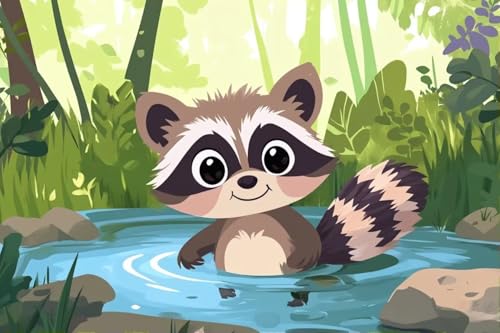 Lustiges Puzzle 500 Teile für Erwachsene, niedliches Cartoon-Waschbär-Tierpuzzle, jedes Stück ist geeignet 52,1 x 38,1 cm Lustiges Puzzle 500 Teile für Erwachsene, niedliches Cartoon-Waschbär-Tierpuzzle, jedes Stück ist geeignet 52,1 x 38,1 cm von Yaesttie