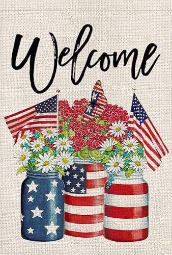 Lustiges Puzzle 500 Teile für Erwachsene, patriotischer amerikanischer Stern und Streifen, Blumenmotiv, Willkommensgruß, 4. Juli, Unabhängigkeitstag, Gedenktag, Holz, pädagogisches Geschenk, 52,1 x von Yaesttie